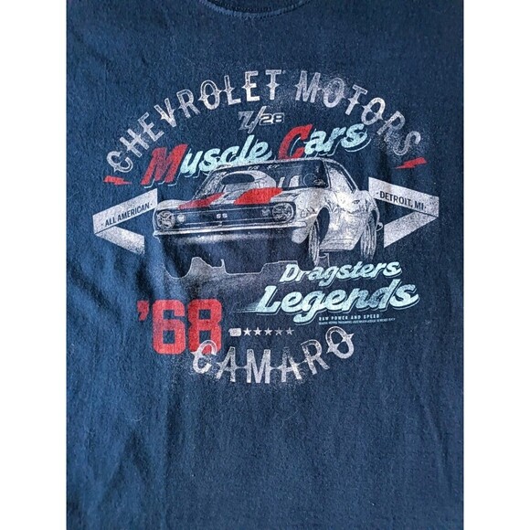 1968 Chevrolet Camaro T-Shirt Men's Large Navy Blue Short Sleeve - Picture 2 of 6